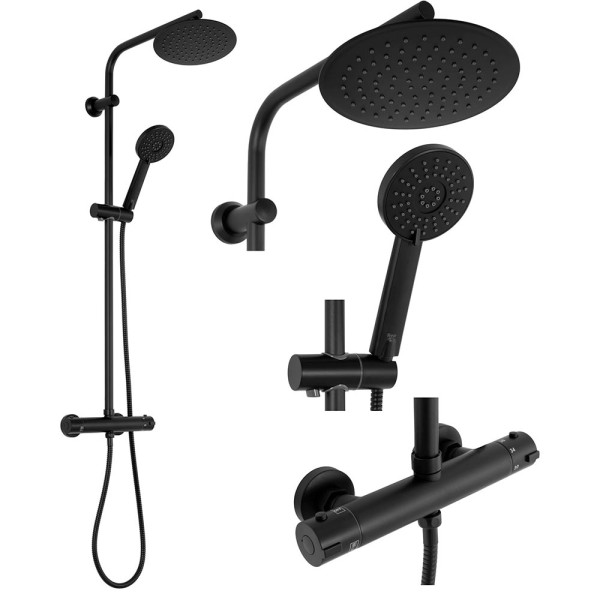 Душевая система с термостатом REA Bliss Black mat (REA-P8804) Душевая система с термостатом REA Bliss Black mat (REA-P8804)