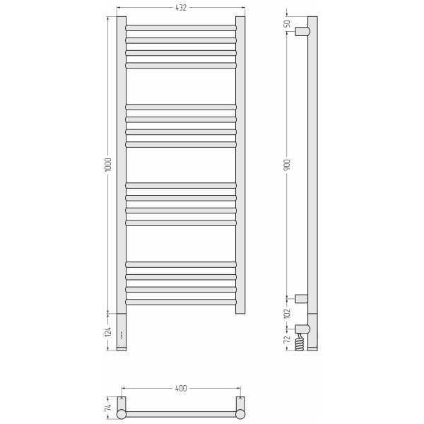 Полотенцесушитель электрический Сунержа Богема 3.1 прямая 1000x400 провод слева матовый чёрный (31-6004-1040) Полотенцесушитель электрический Сунержа Богема 3.1 прямая 1000x400 провод слева матовый чёрный (31-6004-1040)