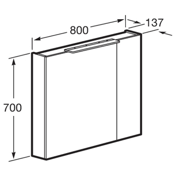 Шкаф зеркальный Roca Oleta 80x13,7x70 капучино (857647515)