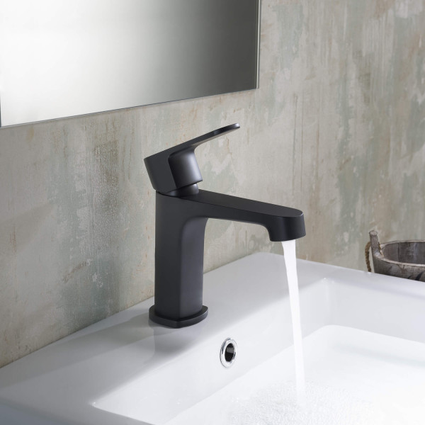 Смеситель для раковины Aquatek Оберон черный матовый (AQ1210MB) Смеситель для раковины Aquatek Оберон черный матовый (AQ1210MB)