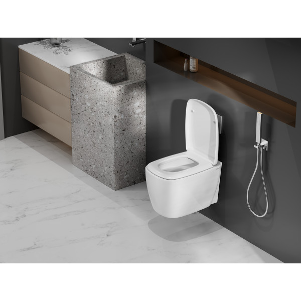 Унитаз подвесной Abber Bequem 360x520x350 белый (AC1217) Унитаз подвесной Abber Bequem 360x520x350 белый (AC1217)