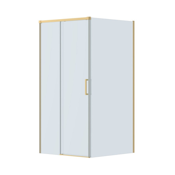 Душевой уголок Cezares Plane 130x100x195 стекло прозрачное, профиль золото брашированное (PLANE-AH-1-130/100-C-BORO)