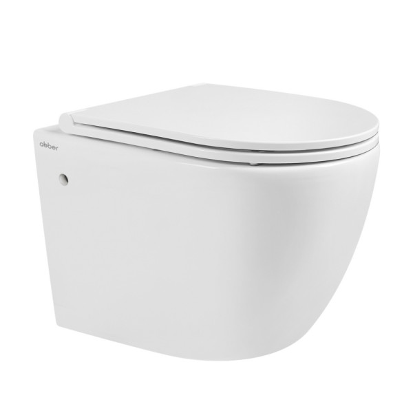 Унитаз подвесной ABBER Bequem белый, безободковый (AC1103)