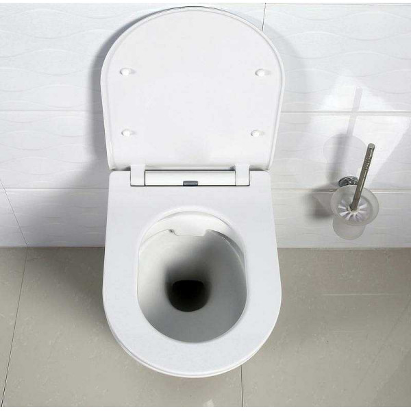 Унитаз подвесной BelBagno Flay-R белый безободковый без сиденья (BB053CHR) Унитаз подвесной BelBagno Flay-R белый безободковый без сиденья (BB053CHR)