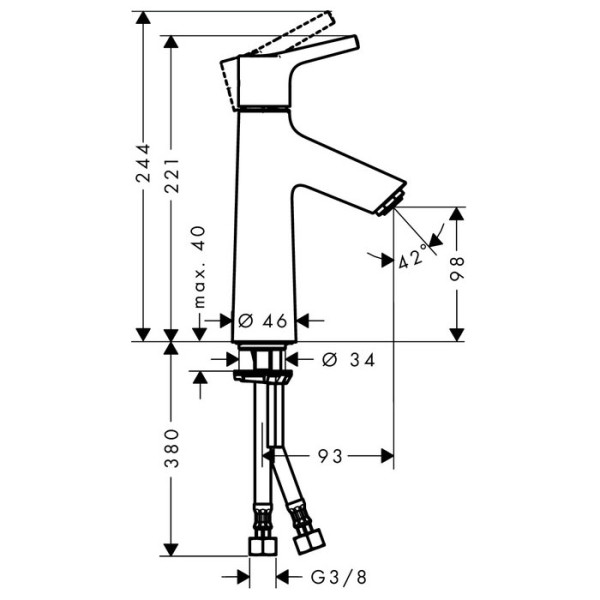 Смеситель для раковины Hansgrohe Talis S 100 (72021000)