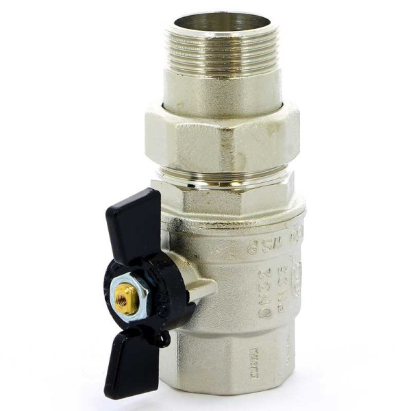 Кран Bugatti 1 1/4" шаровый со сгоном Oregon 322 (черная бабочка) (03220042) Кран Bugatti 1 1/4" шаровый со сгоном Oregon 322 (черная бабочка) (03220042)