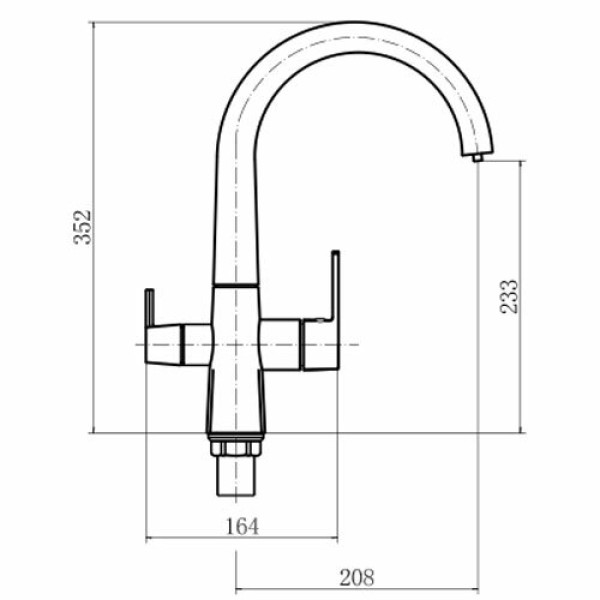 Смеситель для кухни Fashun с переключателем на фильтр хром (A4353)