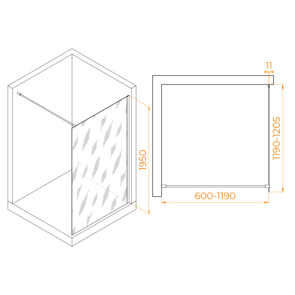 Душевое ограждение RGW Walk In 120x195 стекло тонированное, профиль хром (35100212-31) Душевое ограждение RGW Walk In 120x195 стекло тонированное, профиль хром (35100212-31)