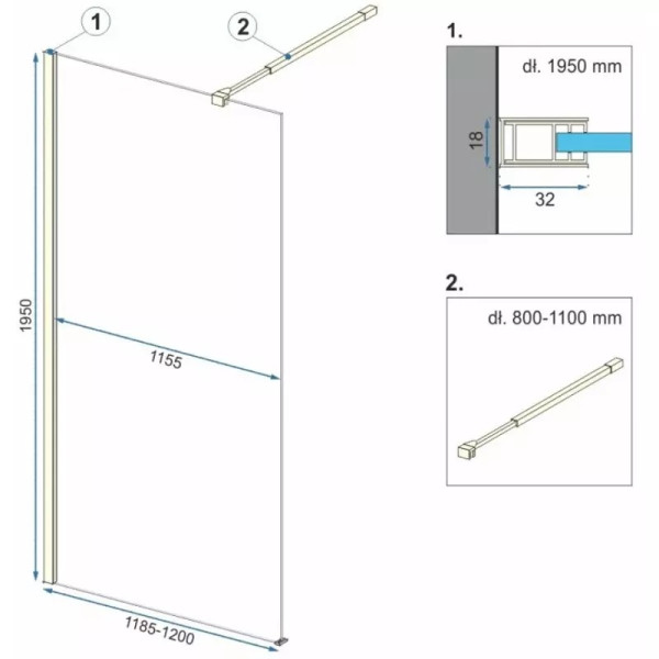Душевое ограждение Rea Aero 120x195 стекло прозрачное, профиль золото (REA-K8443) Душевое ограждение Rea Aero 120x195 стекло прозрачное, профиль золото (REA-K8443)
