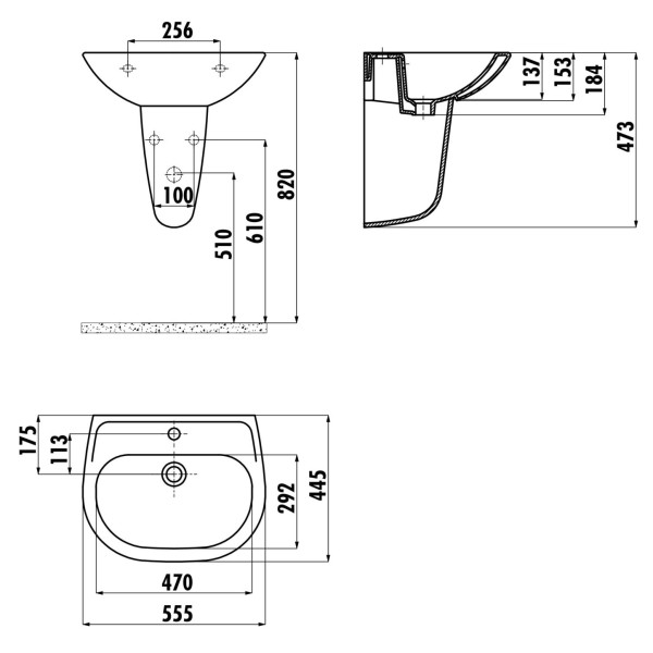 Раковина подвесная Creavit Sedeff белая (SD055-00CB00E-0000)