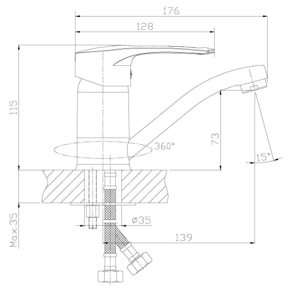 Смеситель для раковины Rossinka T40-22 (T40-22) Смеситель для раковины Rossinka T40-22 (T40-22)