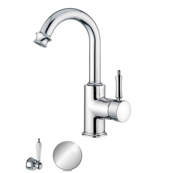 Смеситель для раковины Cezares Aphrodite хром, ручка - белая (APHRODITE-LS2-01-Bi) Смеситель для раковины Cezares Aphrodite хром, ручка - белая (APHRODITE-LS2-01-Bi)