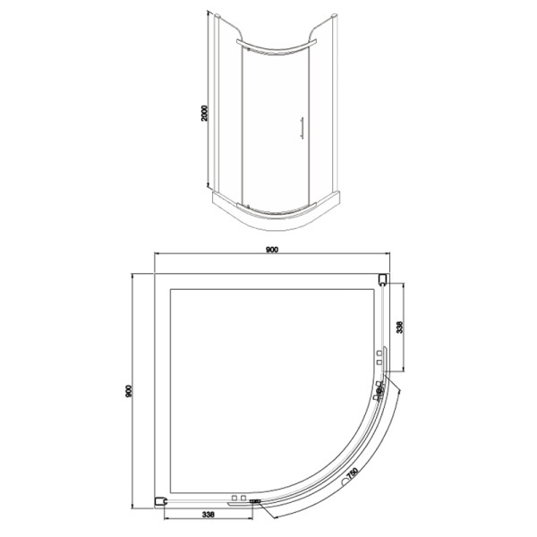 Душевой уголок Azario Edmonton 90x90x200 стекло прозрачное, профиль хром (AZ-NNC2231 90)