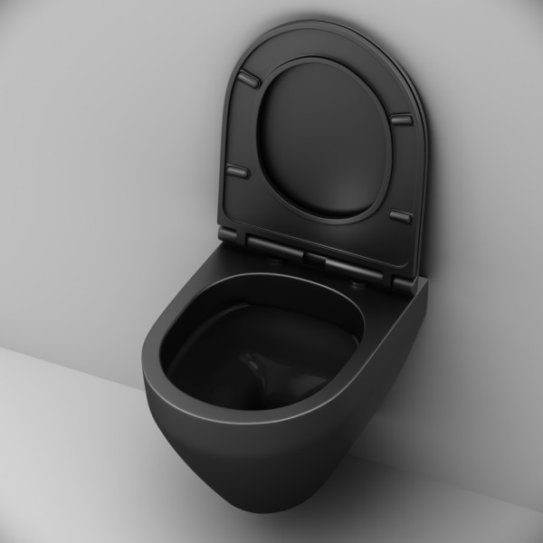 Унитаз подвесной AM.PM Spirit V2.0 FlashClean с сиденьем микролифт черный матовый (C701700MBSC) Унитаз подвесной AM.PM Spirit V2.0 FlashClean с сиденьем микролифт черный матовый (C701700MBSC)