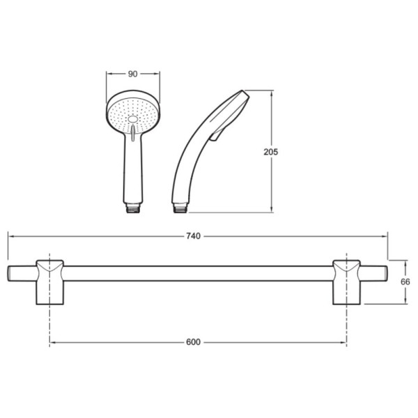 Душевой гарнитур Jacob Delafon Citrus хром (E12907-CP)