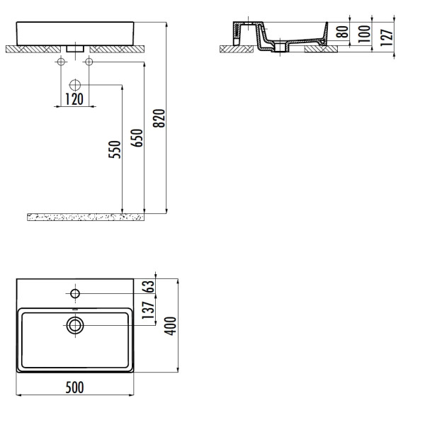 Раковина мебельная Creavit Volga 50x40 белая (VX242-00CB00E-0000)