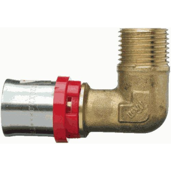 Соединение угловое 20*1/2"Н TeRma (пресс, латунь) (02534) Соединение угловое 20*1/2"Н TeRma (пресс, латунь) (02534)