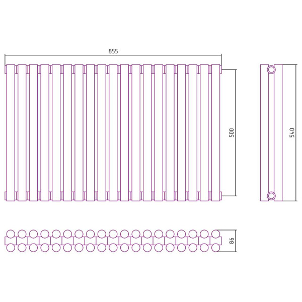 Дизайн-радиатор Сунержа Эстет-11 500*855 19 секций белый (12-0302-5019)