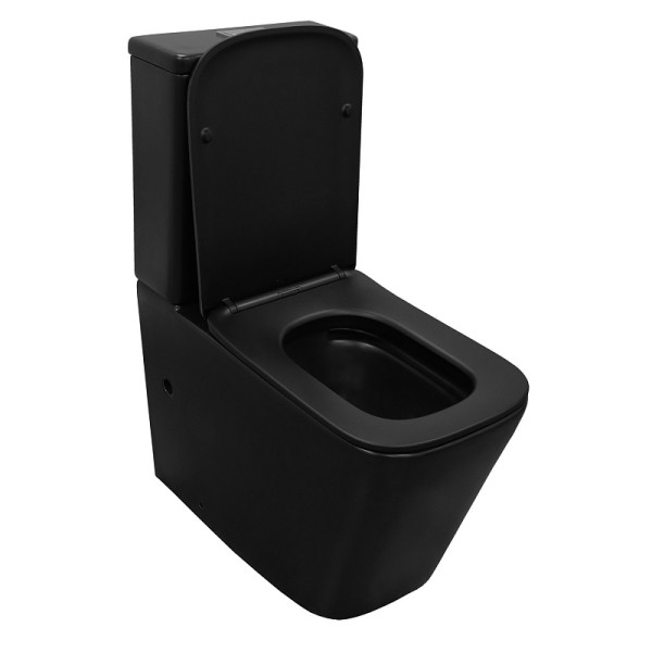 Унитаз-компакт Black King безободковый с сиденьем микролифт (AZ-8303D)