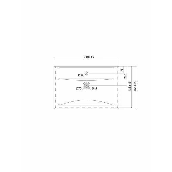 Раковина мебельная Iddis 70x46,5x19,3 белая (4077000i28)