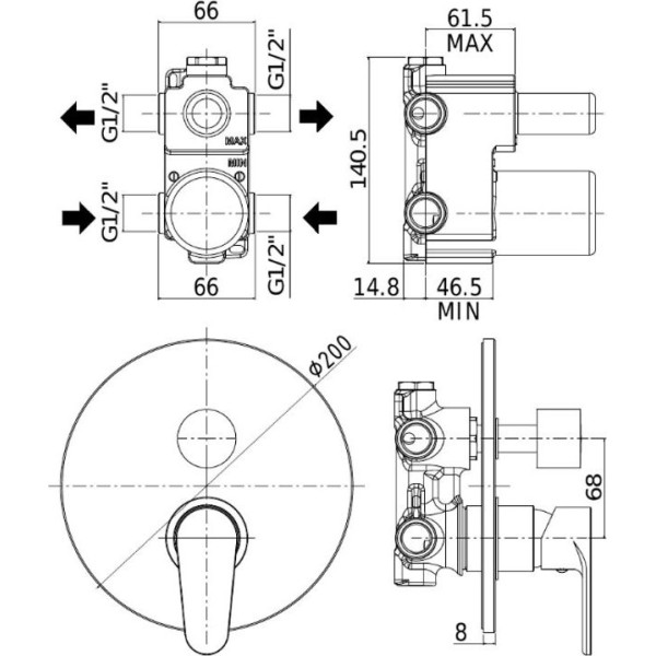 Смеситель для ванны и душа Paffoni Green с внутренней частью, хром (GR018CR) Смеситель для ванны и душа Paffoni Green с внутренней частью, хром (GR018CR)