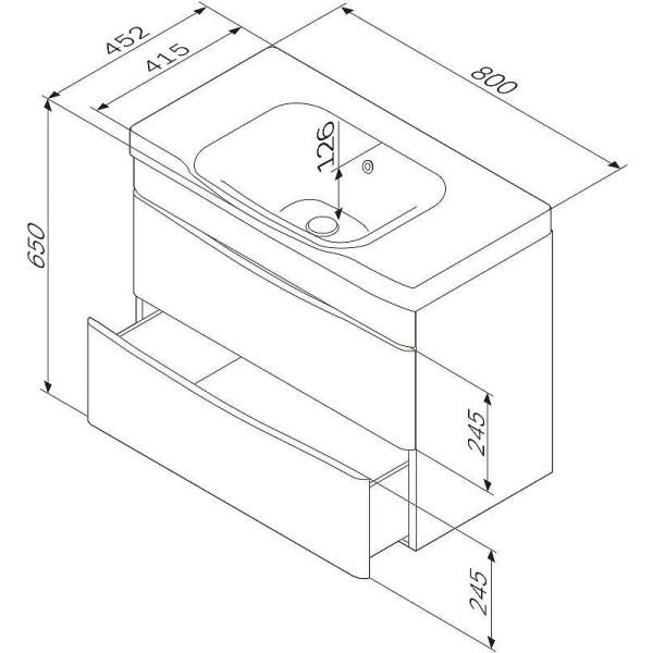 Тумба подвесная AM.PM Like 80 (M80FHX0802WG) Тумба подвесная AM.PM Like 80 (M80FHX0802WG)