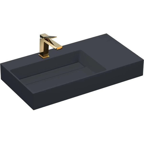 Раковина накладная конгломерат REA Archi grey mat 75x43x14 серая матовая (REA-U4303)