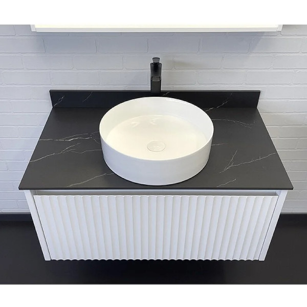 Тумба подвесная Comforty Марсель 900x500x530 белый матовый/калакатта Блэк (00-00013797)