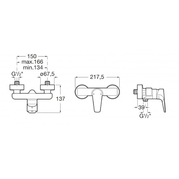 Смеситель для душа Roca Atlas хром (7.5A21.9.0C0.M)