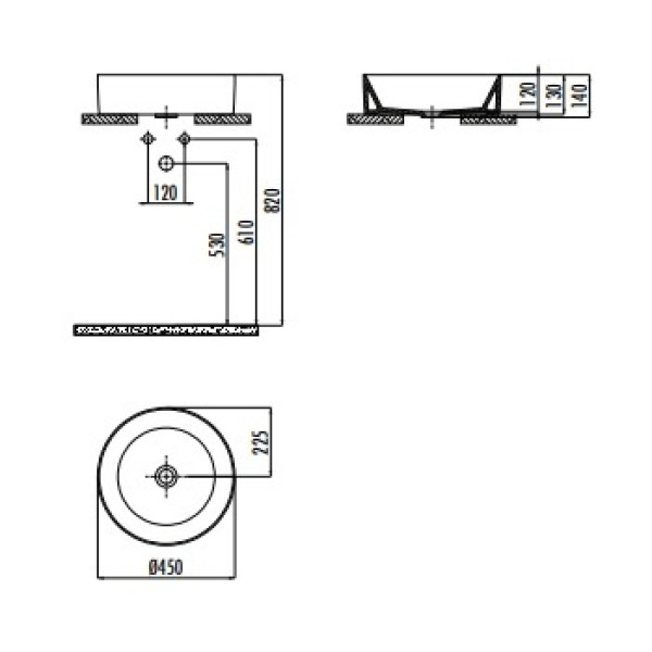 Раковина накладная Creavit Nice 45x45 белая (NC045-00CB00E-0000)