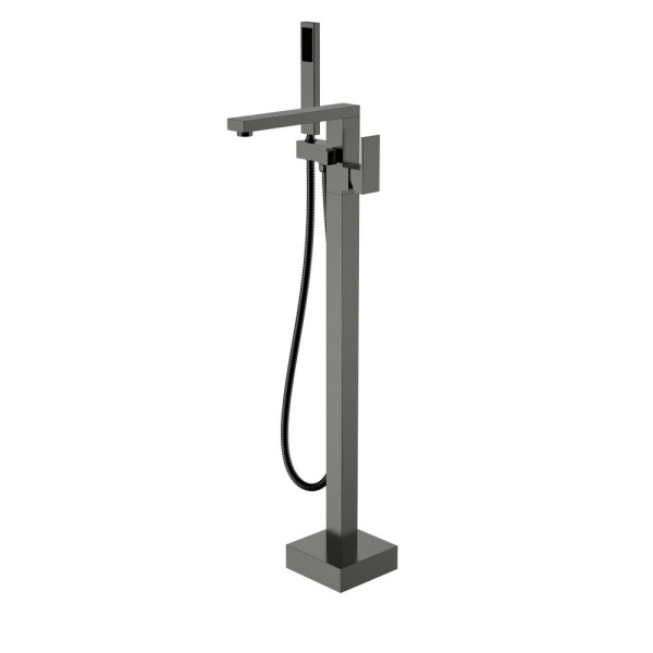 Смеситель напольный для ванны Boheme Qubic Gun metal (479-GM)
