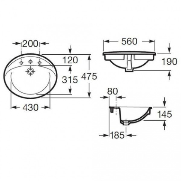 Раковина встраиваемая Roca Aloa 56 (327865000)