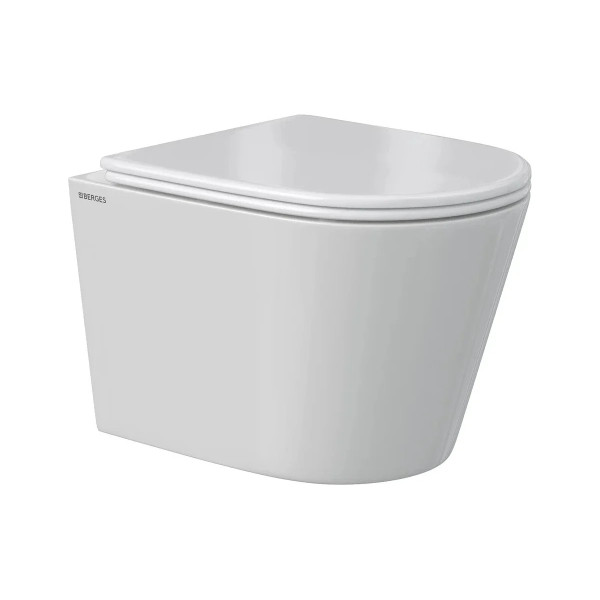 Комплект инсталляция с унитазом Berges Novum кнопка L5 Soft Touch черная, унитаз Vita Rimless 49 см, сиденье с soft-close (043372)