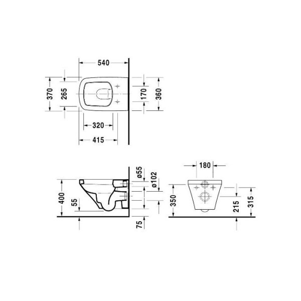 Унитаз подвесной Duravit Durastyle Compact 540х370х345 (2536090000)