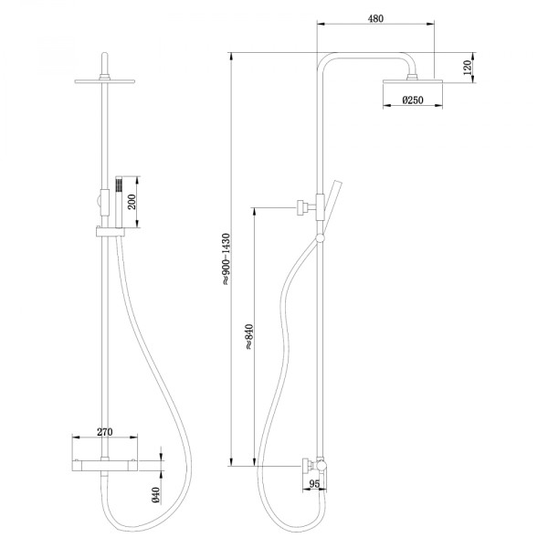 Душевая система Abber Wasser Kreis хром (AF8160L) Душевая система Abber Wasser Kreis хром (AF8160L)