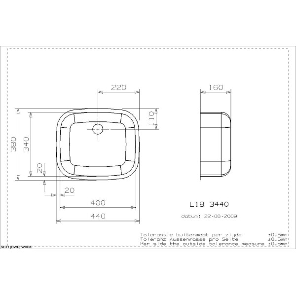 Мойка для кухни врезная Reginox L18 3440 440x380