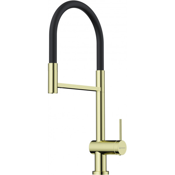 Смеситель для кухни Omoikiri Kanto-2 Plus-SB LG-BL с гибким изливом светлое золото/черный (4994461)