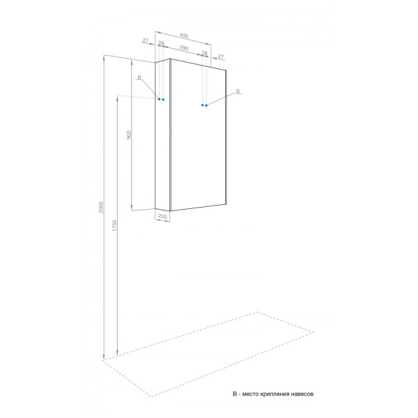 Шкаф подвесной Aquaton Либерти 400x200x900 дуб эльвезия (1.A280.0.03L.YC7.0)