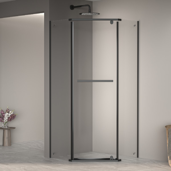 Душевой уголок RGW Passage 90x90x195 стекло прозрачное, профиль черный (41088299-14)