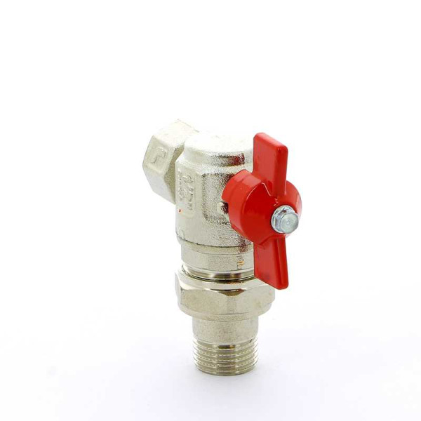 Кран угловой Itap 1/2" шаровый со сгоном Ideal (красная бабочка) (2980012) Кран угловой Itap 1/2" шаровый со сгоном Ideal (красная бабочка) (2980012)