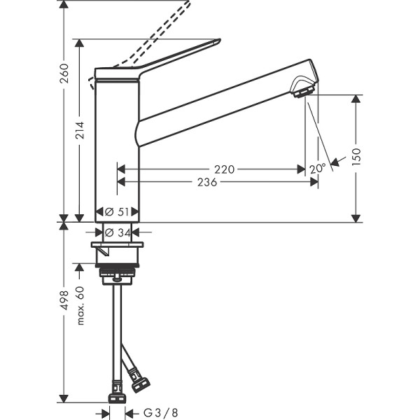 Смеситель для кухни Hansgrohe Zesis M xром (74802000)
