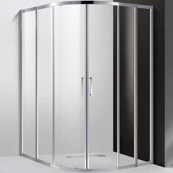 Душевой уголок Cezares Molveno 120x120x195 стекло прозрачное, профиль хром (MOLVENO-R-22-90+30-C-Cr-IV)