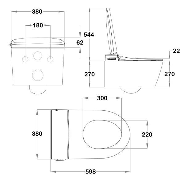 Комплект инсталляция с электронным унитазом Swedbe Smart с клавишей смыва хром (0556)