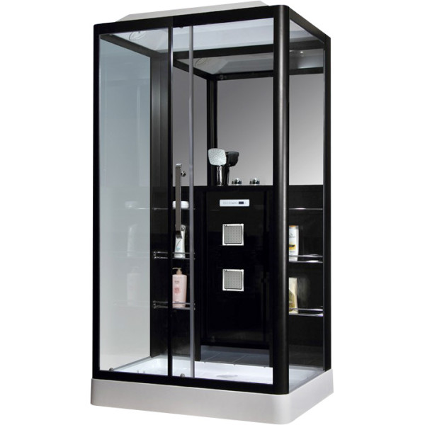 Душевая кабина с гидромассажем Grossman 120x90 стекло прозрачное, профиль черный (GR-227 L) Душевая кабина с гидромассажем Grossman 120x90 стекло прозрачное, профиль черный (GR-227 L)