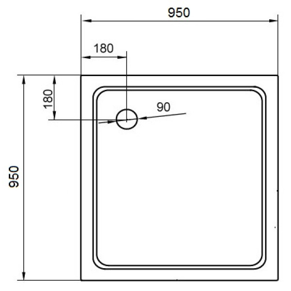 Душевой поддон Cezares Tray 95х95 (TRAY-A-A-95-15-W)