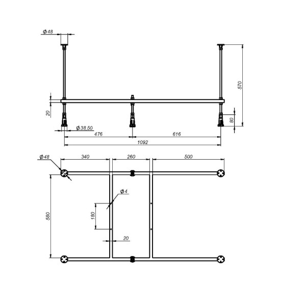 Каркас для ванны AM.PM 120х70 (W00A-120-070W-R)