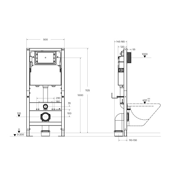 Инсталляция для подвесного унитаза BelBagno BB-109-M-C)