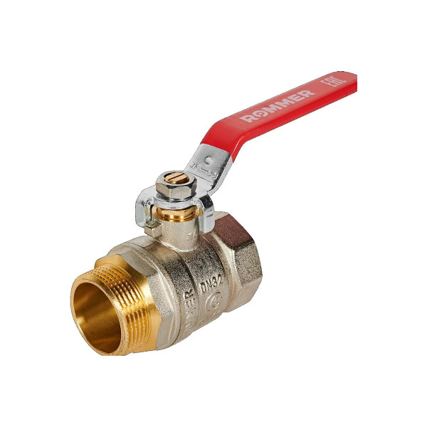 Кран 1 1/4" ВН шаровый Rommer (ГОСТ, красная ручка) RBV-0002-2210332 Кран 1 1/4" ВН шаровый Rommer (ГОСТ, красная ручка) RBV-0002-2210332
