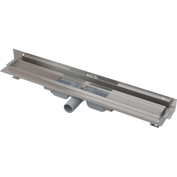 Лоток душевой AlcaPlast / AlcaDrain 1050 мм с порогами, без решетки, боковой слив D40, мокрый гидрозатвор (APZ104-1050) Лоток душевой AlcaPlast / AlcaDrain 1050 мм с порогами, без решетки, боковой слив D40, мокрый гидрозатвор (APZ104-1050)