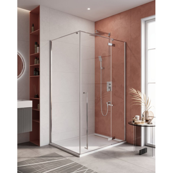 Душевой уголок Cezares Liner 120x90 стекло прозрачное, профиль хром (LINER-AH-1-120/90-C-Cr-R)